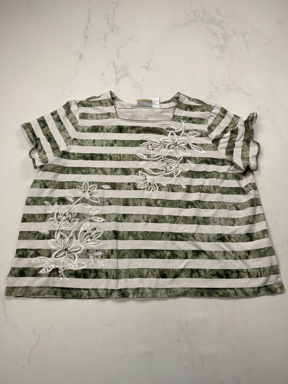 Alfred Dunner Blouse Blouse Green 90s Classic Style - Womens 3X